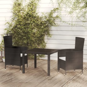 3-piece garden dining set with black PE rattan cushions by vidaXL, Garden sets - Ref: Foro24-3094841, Price: 210,89 €, Discou...