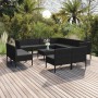 Gartenmöbel-Set 12-teilig und schwarze synthetische Rattankissen von vidaXL, Gartensets - Ref: Foro24-3094481, Preis: 837,86 ...