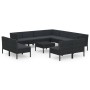 Set muebles de jardín 12 pzas y cojines ratán sintético negro de vidaXL, Conjuntos de jardín - Ref: Foro24-3094481, Precio: 8...