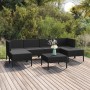 Set de muebles de jardín 7 pzas cojines ratán sintético negro de vidaXL, Conjuntos de jardín - Ref: Foro24-3094537, Precio: 4...