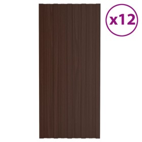 Braunes verzinktes Stahldach-Panel 12 Einheiten 100x45 cm von vidaXL, Decke - Ref: Foro24-317217, Preis: 70,23 €, Rabatt: %