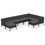 9-teiliges Gartenmöbel-Set und schwarze synthetische Rattankissen von vidaXL, Gartensets - Ref: Foro24-3094433, Preis: 725,99...