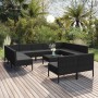 Gartenmöbel-Set 12-teilig und schwarze synthetische Rattankissen von vidaXL, Gartensets - Ref: Foro24-3094609, Preis: 836,76 ...