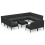 Garden furniture set 12 pieces and black synthetic rattan cushions by vidaXL, Garden sets - Ref: Foro24-3094609, Price: 839,9...