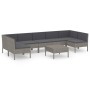 Set de muebles de jardín 8 pzas y cojines ratán sintético gris de vidaXL, Conjuntos de jardín - Ref: Foro24-3094594, Precio: ...