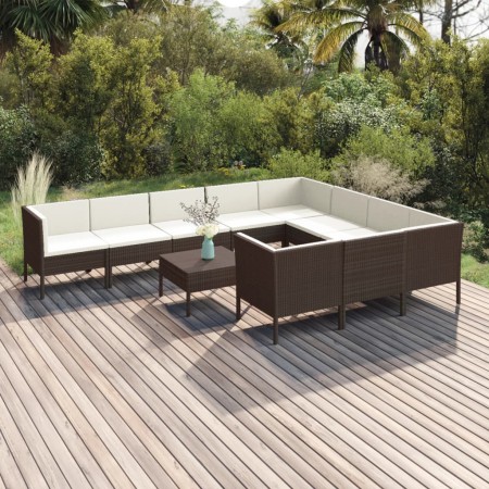 Gartenmöbelset 11-teilig und Kissen braun synthetisches Rattan von vidaXL, Gartensets - Ref: Foro24-3094491, Preis: 961,80 €,...