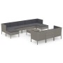 Set de muebles de jardín 11 pzas y cojines ratán sintético gris de vidaXL, Conjuntos de jardín - Ref: Foro24-3094586, Precio:...