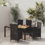 5-teiliges Garten-Essset und schwarze Kissen aus synthetischem Rattan von vidaXL, Gartensets - Ref: Foro24-3094859, Preis: 38...