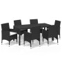 7-piece garden dining set and black synthetic rattan cushions by vidaXL, Garden sets - Ref: Foro24-3095013, Price: 606,75 €, ...