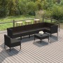 8-teiliges Gartenmöbel-Set und schwarze synthetische Rattankissen von vidaXL, Gartensets - Ref: Foro24-3094389, Preis: 527,99...