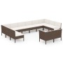 Set muebles de jardín 12 pzas y cojines ratán sintético marrón de vidaXL, Conjuntos de jardín - Ref: Foro24-3094623, Precio: ...