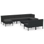 Set de muebles de jardín 10 pzas cojines ratán sintético negro de vidaXL, Conjuntos de jardín - Ref: Foro24-3094553, Precio: ...