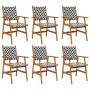 Garden chairs 6 units solid acacia wood by vidaXL, Garden chairs - Ref: Foro24-3096600, Price: 340,05 €, Discount: %