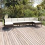 Gartenmöbel-Set 7-teilig mit braunen synthetischen Rattankissen von vidaXL, Gartensets - Ref: Foro24-3094539, Preis: 480,99 €...