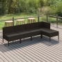 Set de muebles de jardín 5 pzas y cojines ratán sintético negro de vidaXL, Conjuntos de jardín - Ref: Foro24-3094369, Precio:...