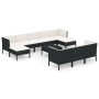 Gartenmöbelset 11-teilig und schwarze synthetische Rattankissen von vidaXL, Gartensets - Ref: Foro24-3094584, Preis: 928,02 €...