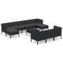 Set muebles de jardín 11 pzas y cojines ratán sintético negro de vidaXL, Conjuntos de jardín - Ref: Foro24-3094585, Precio: 6...