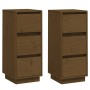 Aparador 2 uds madera maciza de pino marrón miel 32x34x75 cm de vidaXL, Aparadores - Ref: Foro24-813372, Precio: 87,91 €, Des...