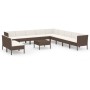 Set muebles de jardín 12 pzas y cojines ratán sintético marrón de vidaXL, Conjuntos de jardín - Ref: Foro24-3094475, Precio: ...