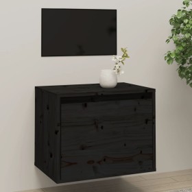 Solid black pine wood wall cabinet 45x30x35 cm by vidaXL, Shelves and shelves - Ref: Foro24-813443, Price: 45,88 €, Discount: %