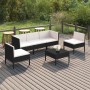 6-teiliges Gartenmöbel-Set und schwarze Kissen aus synthetischem Rattan von vidaXL, Gartensets - Ref: Foro24-3094344, Preis: ...