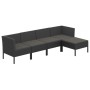 Gartenmöbelset 5-tlg. und Kissen Kunststoff Rattan schwarz von vidaXL, Gartensets - Ref: Foro24-3094381, Preis: 323,52 €, Rab...