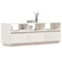 Massiver TV-Schrank aus weißem Kiefernholz, 140 x 37 x 50 cm von vidaXL, TV-Möbel - Ref: Foro24-813431, Preis: 129,58 €, Raba...