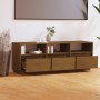 Mueble de TV madera maciza de pino marrón miel 140x37x50 cm de vidaXL, Muebles TV - Ref: Foro24-813433, Precio: 136,69 €, Des...