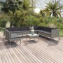 Set de muebles de jardín 11 pzas y cojines ratán sintético gris de vidaXL, Conjuntos de jardín - Ref: Foro24-3094474, Precio:...