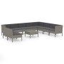 Set de muebles de jardín 11 pzas y cojines ratán sintético gris de vidaXL, Conjuntos de jardín - Ref: Foro24-3094474, Precio:...