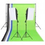 Fotostudio-Set mit Lichtset, Hintergrund und Reflektor von vidaXL, Blitze und Studiobeleuchtung - Ref: Foro24-3094733, Preis:...