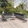 12-teiliges Gartenmöbel-Set und graue synthetische Rattankissen von vidaXL, Gartensets - Ref: Foro24-3094478, Preis: 973,18 €...