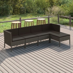 5-piece garden furniture set and gray synthetic rattan cushions by vidaXL, Garden sets - Ref: Foro24-3094382, Price: 367,28 €...