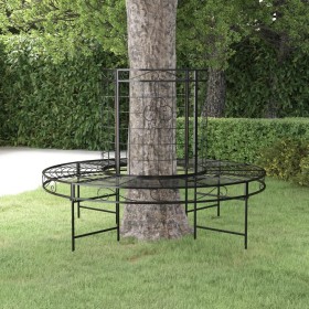 Round black steel garden bench Ø137 cm by vidaXL, garden benches - Ref: Foro24-318822, Price: 179,99 €, Discount: %