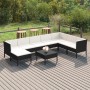 Gartenmöbelset 9-teilig und Kissen Kunststoff Rattan schwarz von vidaXL, Gartensets - Ref: Foro24-3094424, Preis: 785,02 €, R...