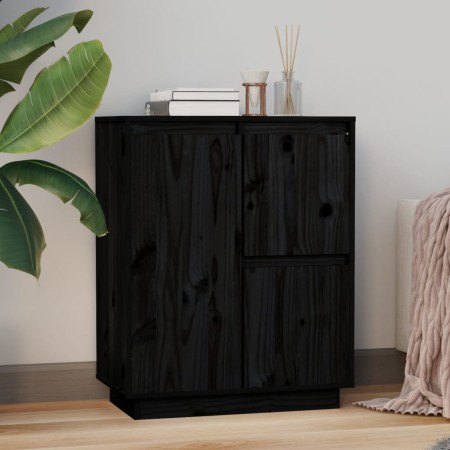 Solid black pine wood sideboard 60x34x75 cm by vidaXL, Sideboards - Ref: Foro24-813394, Price: 75,99 €, Discount: %