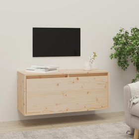 Solid pine wood wall cabinet 80x30x35 cm by vidaXL, Shelves and shelves - Ref: Foro24-813455, Price: 64,49 €, Discount: %