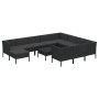 Set muebles de jardín 12 pzas y cojines ratán sintético negro de vidaXL, Conjuntos de jardín - Ref: Foro24-3094513, Precio: 9...