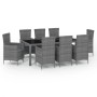 Garden dining set 9 pieces and gray synthetic rattan cushions by vidaXL, Garden sets - Ref: Foro24-3094884, Price: 671,99 €, ...