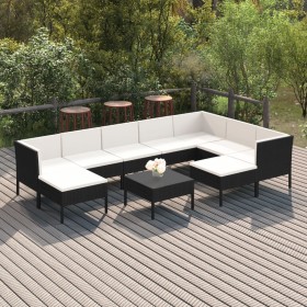 Gartenmöbel-Set 10 Stück schwarze synthetische Rattankissen von vidaXL, Gartensets - Ref: Foro24-3094436, Preis: 848,82 €, Ra...