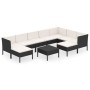 Set de muebles de jardín 10 pzas cojines ratán sintético negro de vidaXL, Conjuntos de jardín - Ref: Foro24-3094436, Precio: ...