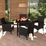 Set comedor de jardín 5 pzas con cojines ratán sintético negro de vidaXL, Conjuntos de jardín - Ref: Foro24-3094974, Precio: ...