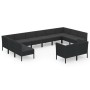 Set muebles de jardín 12 pzas y cojines ratán sintético negro de vidaXL, Conjuntos de jardín - Ref: Foro24-3094625, Precio: 9...