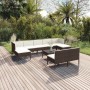 Garden furniture set 10 pieces and brown synthetic rattan cushions by vidaXL, Garden sets - Ref: Foro24-3094551, Price: 840,8...