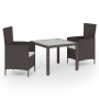 Brown synthetic rattan 3-piece garden dining set by vidaXL, Garden sets - Ref: Foro24-3094817, Price: 245,99 €, Discount: %