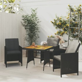 Garden table synthetic rattan and solid black acacia 70x70x72cm by vidaXL, Garden tables - Ref: Foro24-318692, Price: 83,99 €...