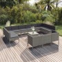 Set de muebles de jardín 14 pzas y cojines ratán sintético gris de vidaXL, Conjuntos de jardín - Ref: Foro24-3094630, Precio:...