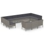 Set de muebles de jardín 14 pzas y cojines ratán sintético gris de vidaXL, Conjuntos de jardín - Ref: Foro24-3094630, Precio:...