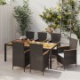 Juego de comedor de jardín 7 piezas ratán sintético negro de vidaXL, Conjuntos de jardín - Ref: Foro24-3094913, Precio: 638,2...