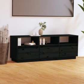 Solid black pine wood TV cabinet 140x37x50 cm by vidaXL, TV Furniture - Ref: Foro24-813434, Price: 165,99 €, Discount: %